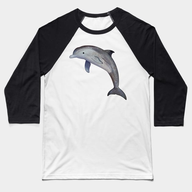 Cozy Bottlenose Dolphin Baseball T-Shirt by Phoenix Baldwin